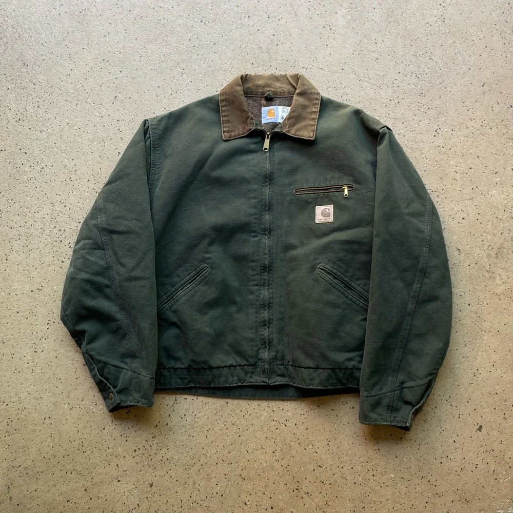 Vintage Rare Carhartt Olive JB0866 Blanket Lined Detroit Jacket (NOT FOR SALE) - Picture 3 of 9